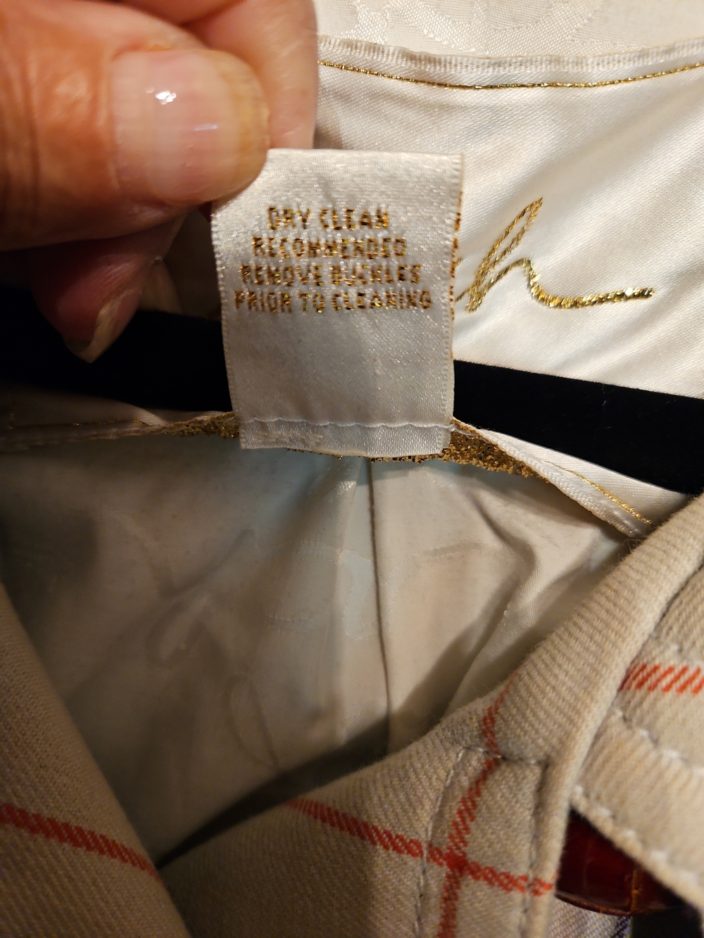 Coach Size 0 Plaid Double-Breasted Trench Coat Cream FLAWS - Picture 4 of 13